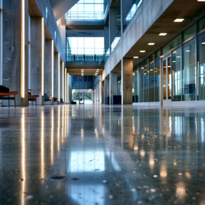 polished concrete for large commercial office space