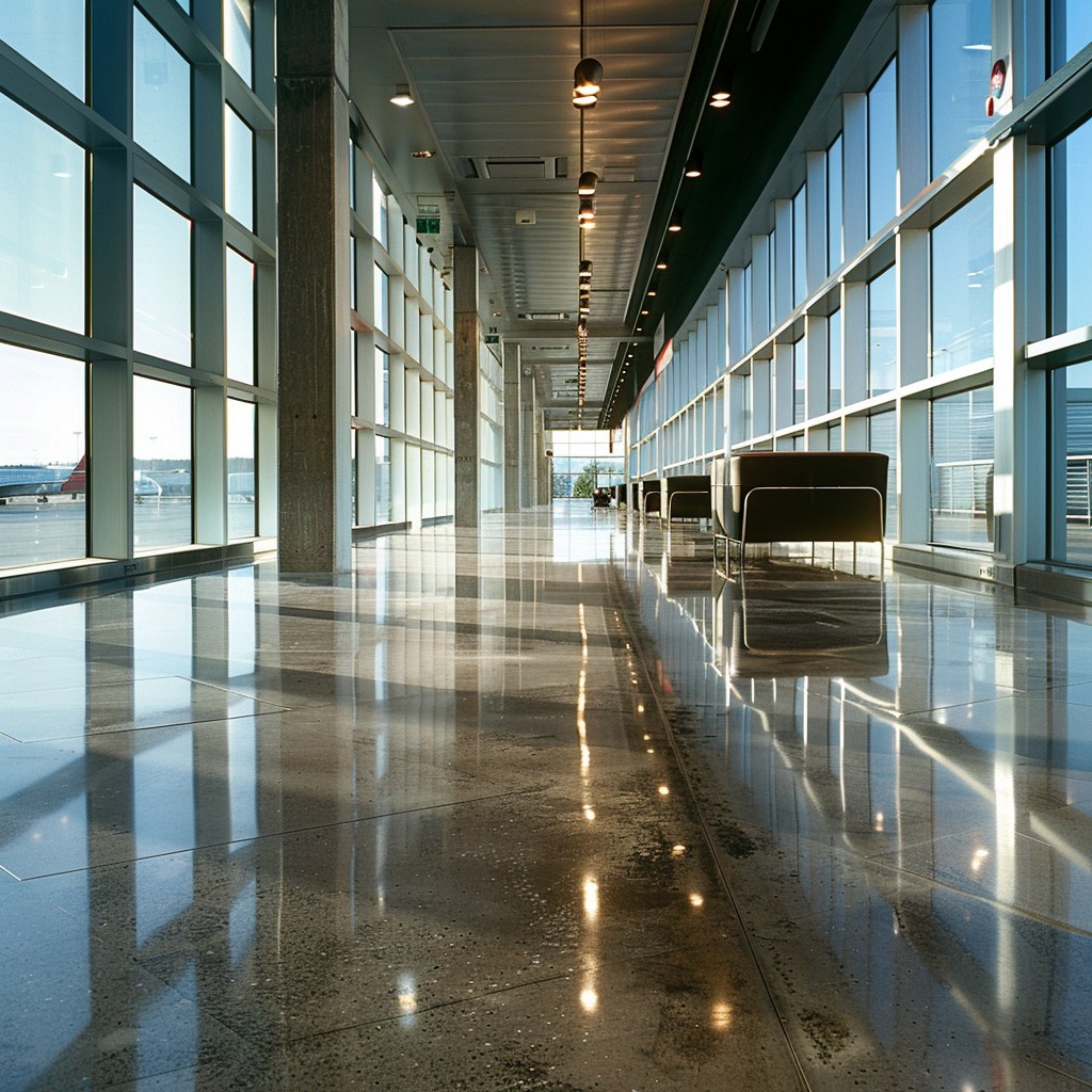 View of Benefits of Polished Concrete in High-Traffic Areas